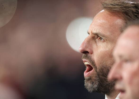 England v Germany 26 September 2022, London - UEFA Nations League - League A (Group 3) - England v Germany - Gareth Southgate, manager of England sings the national anthem - Photo: Charlotte Wilson Offside. London UK Copyright: xCharlottexWilsonx xOffsidexOffside