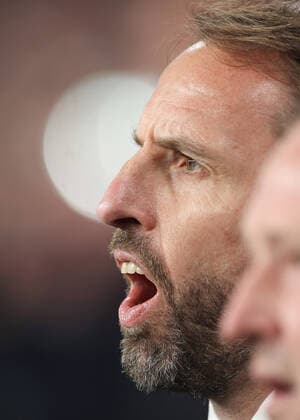 England v Germany 26 September 2022, London - UEFA Nations League - League A (Group 3) - England v Germany - Gareth Southgate, manager of England sings the national anthem - Photo: Charlotte Wilson Offside. London UK Copyright: xCharlottexWilsonx xOffsidexOffside