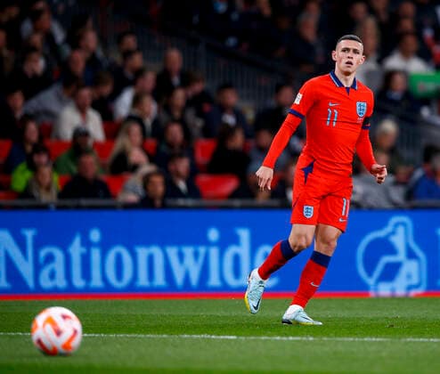 England v Germany UEFA Nations League Phil Foden of England passes the ball during the UEFA Nations League Group C match at Wembley Stadium, London Content Not Available For UK Newspapers Copyright: xPaulxChestertonx FIL-17392-0015 UK Newspapers OUT