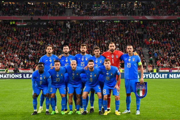 Foto Fabio Ferrari LaPresse 26 Settembre 2022 - Budapest, Ungheria - calcio - Ungheria vs Italia - Uefa Nations League - Gruppo C Giornata 6 6 - Stadio Puskas Arena Park.Nella foto: formazione italia September 26, 2022 Budapest, Hungary - sport soccer- Uefa Nations League - Group C 6 6 - Stadium Puskas Arena Park.-Park.In the pic: italy s team  Copyright: xFabioxFerrari LaPressex