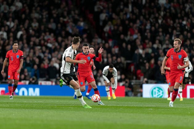 Mandatory Credit: Photo by Juan Gasparini JMP Shutterstock (13421987ag) Phil Foden of England in action England v Germany, UK - 26 Sep 2022 Editorial use only England v Germany, UK - 26 Sep 2022 Editorial use only  Copyright: xJuanxGasparini JMP Shutterstockx 13421987ag