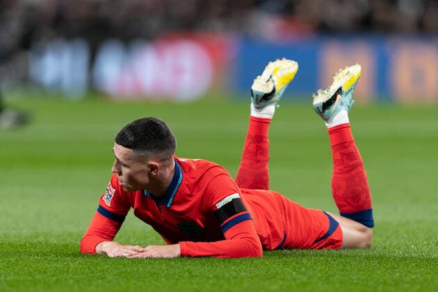 Mandatory Credit: Photo by Juan Gasparini JMP Shutterstock (13421987ar) Phil Foden of England looks dejected after missing a chance England v Germany, UK - 26 Sep 2022 Editorial use only England v Germany, UK - 26 Sep 2022 Editorial use only  Copyright: xJuanxGasparini JMP Shutterstockx 13421987ar