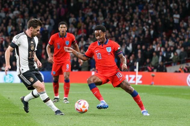 England v Germany UEFA Nations League 26 2022. England Raheem Sterling during the UEFA Nations League match between England and Germany at Wembley Stadium, London, England on 26 September 2022. London Wembley Stadium Greater London England Editorial use only , Copyright: xPhilxDuncanx PSI-16044-0013