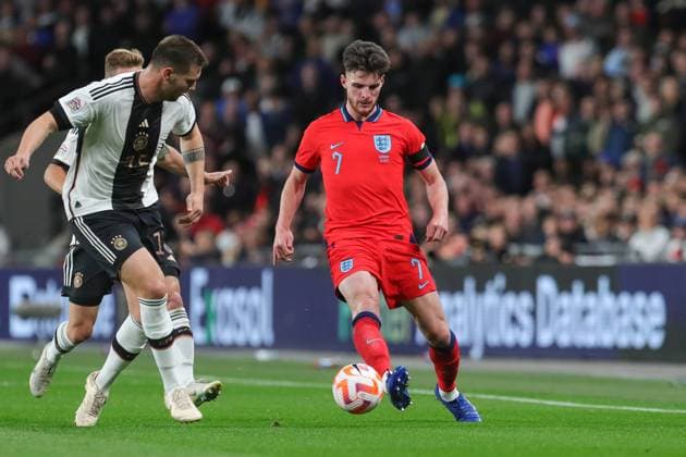 England v Germany UEFA Nations League 26 2022. England Declan Rice during the UEFA Nations League match between England and Germany at Wembley Stadium, London, England on 26 September 2022. London Wembley Stadium Greater London England Editorial use only , Copyright: xPhilxDuncanx PSI-16044-0014