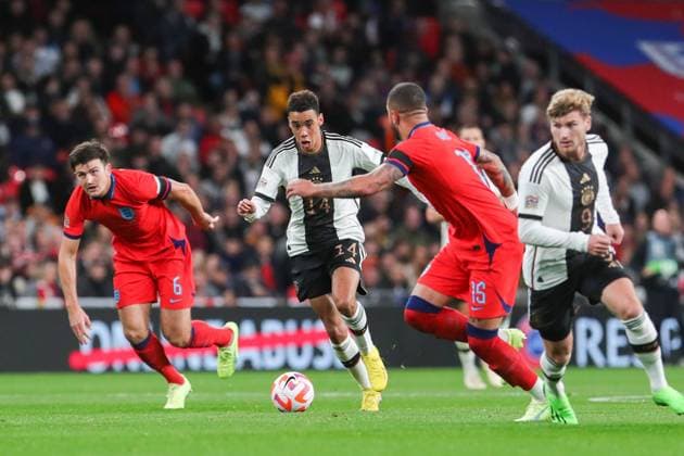 England v Germany UEFA Nations League 26 2022. Germany Jamal Musiala during the UEFA Nations League match between England and Germany at Wembley Stadium, London, England on 26 September 2022. London Wembley Stadium Greater London England Editorial use only , Copyright: xPhilxDuncanx PSI-16044-0028