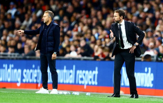 Mandatory Credit: Photo by Kieran McManus Shutterstock (13421401cs) England Manager Gareth Southgate. England v Germany, UEFA Nations League, Group A3, International Football, Wembley Stadium, London, UK - 26 Sep 2022 EDITORIAL USE ONLY No use with unauthorised audio, video, data, fixture lists, club league logos or live services. Online in-match use limited to 120 images, no video emulation. No use in betting, games or single club league player publications. England v Germany, UEFA Nations League, Group A3, International Football, Wembley Stadium, London, UK - 26 Sep 2022 EDITORIAL USE ONLY No use with unauthorised audio, video, data, fixture lists, club league logos or live services. Online in-match use limited to 120 images, no video emulation. No use in betting, games or single club league player publications. Copyright: xKieranxMcManus Shutterstockx 13421401cs