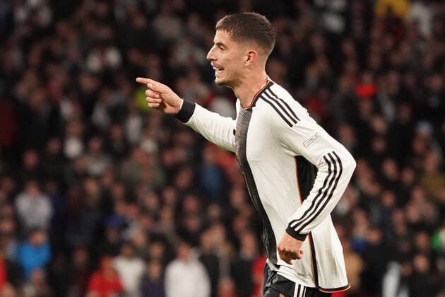 celebrate the goal, Torjubel zum 0:2 Kai Havertz (Deutschland Germany) - London 26.09.2022: England vs. Deutschland, UEFA Nations League, 6. Spieltag, Wembley Stadium