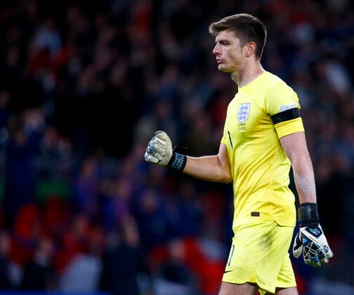 England v Germany UEFA Nations League England goalkeeper Nick Pope celebrates after Mason Mount (not in picture) scores Englands second goal during the UEFA Nations League Group C match at Wembley Stadium, London Content Not Available For UK Newspapers Copyright: xPaulxChestertonx FIL-17392-0140 UK Newspapers OUT