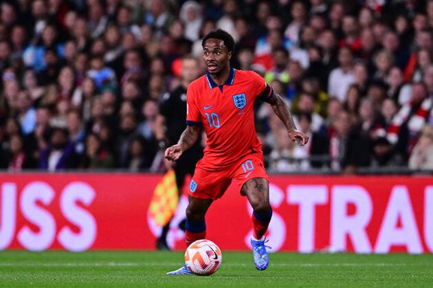 Raheem Sterling (England), England vs. Deutschland, Fussball, Nations League, 6. Spieltag, 26.09.2022 DFB regulations prohibit any use of photographs as image sequences and or quasi-video
