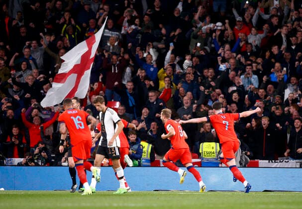 England v Germany UEFA Nations League Harry Kane celebrates after scoring Englands third goal from the penalty spot during the UEFA Nations League Group C match at Wembley Stadium, London Content Not Available For UK Newspapers Copyright: xPaulxChestertonx FIL-17392-0154 UK Newspapers OUT