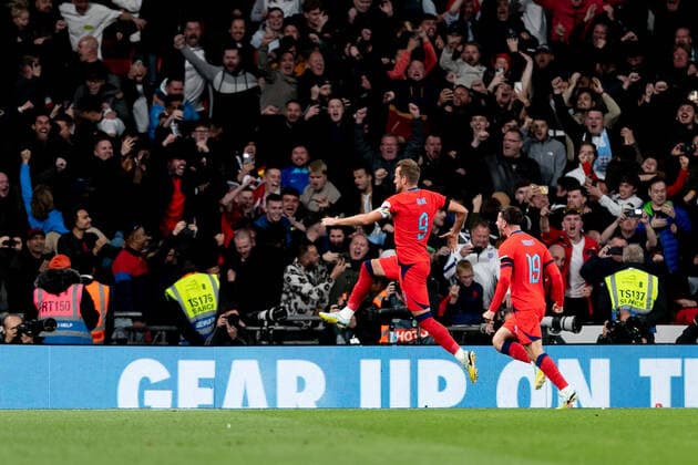 Mandatory Credit: Photo by Juan Gasparini JMP Shutterstock (13421987cn) Harry Kane of England celebrates after scoring a goal England v Germany, UK - 26 Sep 2022 Editorial use only England v Germany, UK - 26 Sep 2022 Editorial use only  Copyright: xJuanxGasparini JMP Shutterstockx 13421987cn