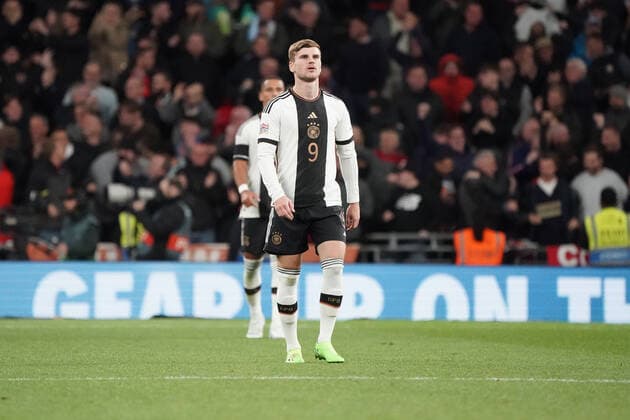 Frust bei Timo Werner (Deutschland Germany) - London 26.09.2022: England vs. Deutschland, UEFA Nations League, 6. Spieltag, Wembley Stadium