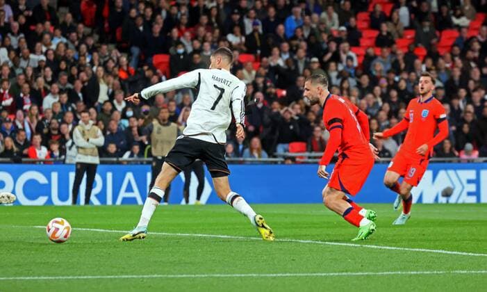26.09.22 England - Deutschland England, London, 26.09.2022, Fussball, UEFA Nations League, England - DFB Deutschland: Kai Havertz (Deutschland); Tor 3:3 Havertz.