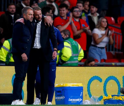 England v Germany UEFA Nations League England Manager Gareth Southgate embraces Germany Manager Hansi Flick after the UEFA Nations League Group C match at Wembley Stadium, London Content Not Available For UK Newspapers Copyright: xPaulxChestertonx FIL-17392-0173 UK Newspapers OUT