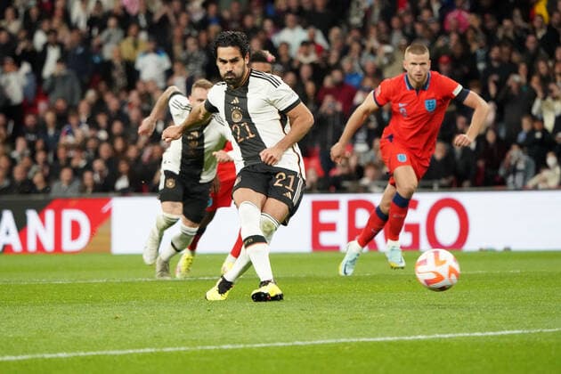 Fussball, UEFA Nations League, Gruppe C, Spiel 6 England-Deutschland , 26.09.2022, Wembley Stadion London, Ilkay Gündogan, Deutschland Torerfolg,
