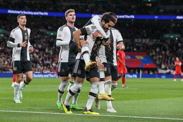 England v Germany UEFA Nations League 26 2022. Germany IIkay Gundogen celebrates his penalty goal during the UEFA Nations League match between England and Germany at Wembley Stadium, London, England on 26 September 2022. London Wembley Stadium Greater London England Editorial use only , Copyright: xPhilxDuncanx PSI-16044-0053