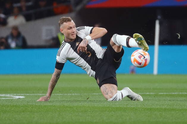 London , Fußball UEFA Nations League England vs. Deutschland , David Raum ( GER )