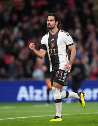 Ilkay Gundogan (Manchester City) of Germany celebrates scoring the opening goal during the Nations League international match, L?nderspiel, Nationalmannschaft between England and Germany at Wembley Stadium, London, England on 26 September 2022. Copyright: xAndyxRowlandx PMI-5191-0005