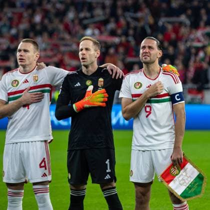 Hungary v Italy - UEFA Nations League - League Path Group 3 Adam Szalai of Hungary during the National anthem before the UEFA Nations League A3 match at Puskas ArÃ na on Sept 26, 2022 in Budapest, Hungary. Budapest Hungary  Copyright: xRobertxSzaniszlox originalFilename:szaniszlo-notitle220926_npVhs.jpg