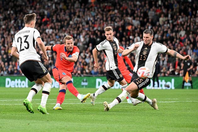 London, Wembley Stadium, 26.09.22, GER, Herren, UEFA Nations League, Saison 2022-2023, England - Deutschland Bild: Torchance Harry Kane (England) Nur fuer journalistische Zwecke! Only for editorial use! England United Kingdom