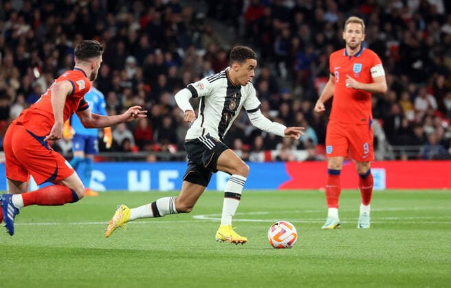 26.09.22 England - Deutschland England, London, 26.09.2022, Fussball, UEFA Nations League, England - DFB Deutschland: Jamal Musiala (Deutschland).