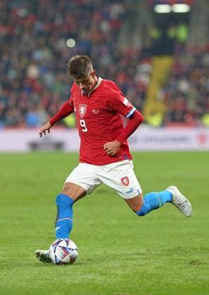 24.09.2022, Fussball Länderspiel UEFA Nations League 2022 23, Tschechische Republik - Portugal, in der Fortuna Arena Prag. Adam Hlozek (Tschechien)