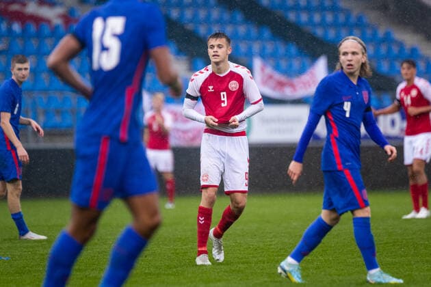 Denmark U19 v England U19, UEFA U19 Championship qualifier, Hobro, Denmark Hobro, Denmark. 27th, September 2022. Oliver Ross (9) of Denmark seen during the UEFA U19 Championship qualifier between Denmark and England at DS Arena in Hobro. Hobro Denmark  Copyright: xGonzalesxPhoto BalazsxPopalx