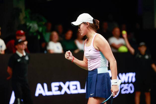 27.09.2022, Tallinn Tallinn Open WTA, Tennis Damen 250 tennis tournament. Anett Kontaveit vs. Wang Xiyu (pictured). Photo Tairo Lutter, Postimees Tallinn Harjumaa Estonia 1TL27SEP22B36  Copyright: xTairoxLutterx Wang Xiyu