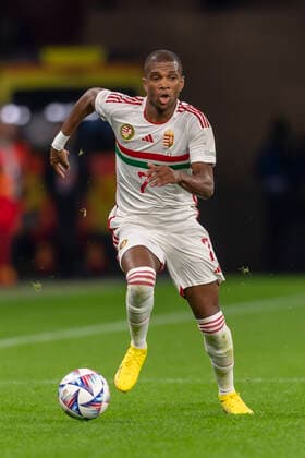 Loic Nego (Hungary) during the UEFA Nations League 2022-2023 match between Hungary 0-2 Italy at Puskas Arena on September 26, 2022 in Budapest, Hungary. Noxthirdxpartyxsales  (199773147)
