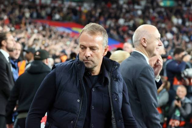 26.09.22 England - Deutschland England, London, 26.09.2022, Fussball, UEFA Nations League, England - DFB Deutschland: v.l. Hansi Flick (Trainer Deutschland), Bernd Neuendorf (Präsident DFB).
