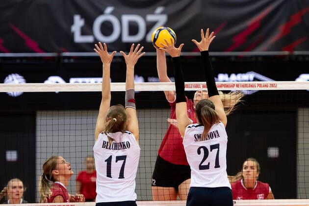 LODZ 29.09.2022 MISTRZOSTWA SWIATA W SIATKOWCE KOBIET MECZ: KANADA - KAZAKHSTAN --- FIVB VOLLEYBALL WOMENS World Championship, WM, Weltmeisterschaft 2022 MATCH: CANADA - KAZAKHSTAN N Z JENNIFER CROSS FOT. PAWEL PIOTROWSKI 400mm.pl NEWSPIX.PL --- Newspix.pl  20220929PAP029