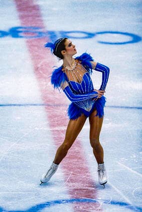 Olympics Figure skating, Eiskunstlauf Katarina Witt (GDR) Gold medalist and Olympic Champion competing in the Ladies Figure Skating Short Program at the 1988 Olympic Winter games, Winterspiele,Spiele, Summer games Calgary, Alberta Stampede Corral Canada Copyright: xStevenxE.xSutton DUOMO PCNx FG0102 007877