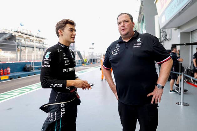 63 George Russell (GBR, Mercedes-AMG Petronas F1 Team), F1 Grand Prix of Singapore at Marina Bay Street Circuit on September 30, 2022 in Singapore, Singapore. (Photo by HOCH ZWEI) Singapore Singapore