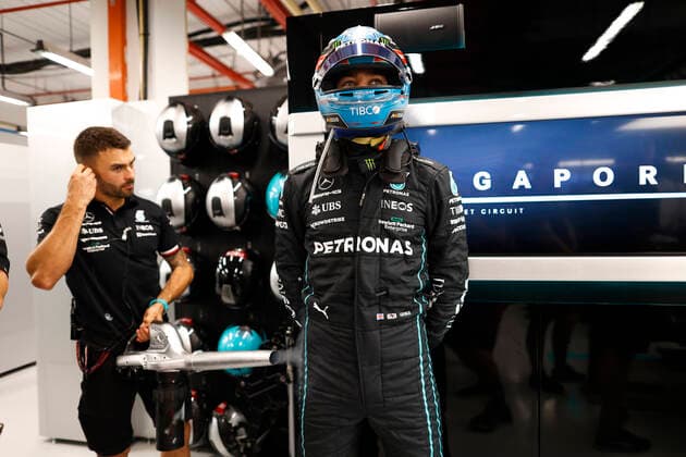 63 George Russell (GBR, Mercedes-AMG Petronas F1 Team), F1 Grand Prix of Singapore at Marina Bay Street Circuit on September 30, 2022 in Singapore, Singapore. (Photo by HOCH ZWEI) Singapore Singapore