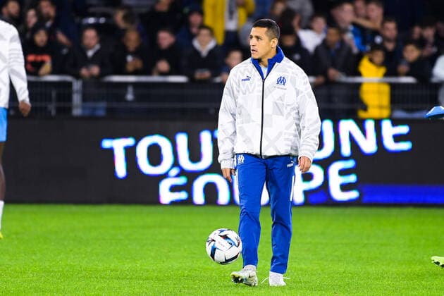 Echauffement - Alexis SANCHEZ ( 70 - Olympique Marseille ) - FOOTBALL : Angers vs Marseille - Ligue 1 - 30 09 2022 FedericoPestellini Panoramic 