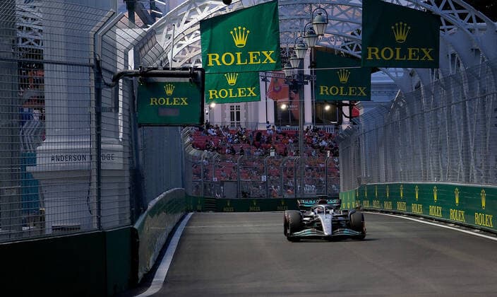 FORMULA 1 SINGAPORE AIRLINES SINGAPORE GRAND PRIX 2022 30.09.2022, Marina Bay Street Circuit, Singapore, FORMULA 1 SINGAPORE AIRLINES SINGAPORE GRAND PRIX 2022 ,im Bild George Russell (GBR), Mercedes-AMG Petronas Formula One Team.
