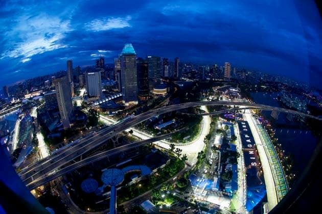 Skyline of Singapore, F1 Grand Prix of Singapore at Marina Bay Street Circuit on October 1, 2022 in Singapore, Singapore. (Photo by HOCH ZWEI) Singapore Singapore