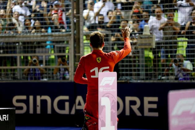 16 Charles Leclerc (MCO, Scuderia Ferrari), F1 Grand Prix of Singapore at Marina Bay Street Circuit on October 1, 2022 in Singapore, Singapore. (Photo by HOCH ZWEI) Singapore Singapore