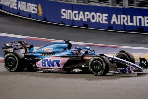 FORMULA 1 SINGAPORE AIRLINES SINGAPORE GRAND PRIX 2022 02.10.2022, Marina Bay Street Circuit, Singapore, FORMULA 1 SINGAPORE AIRLINES SINGAPORE GRAND PRIX 2022 ,im Bild Fernando Alonso (ESP), Alpine F1 Team.