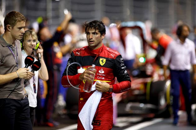 55 Carlos Sainz (ESP, Scuderia Ferrari), F1 Grand Prix of Singapore at Marina Bay Street Circuit on October 2, 2022 in Singapore, Singapore. (Photo by HOCH ZWEI) Singapore Singapore