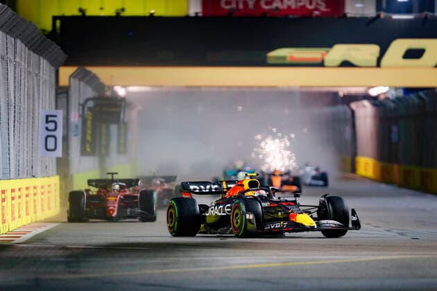 11 Sergio Perez (MEX, Oracle Red Bull Racing), F1 Grand Prix of Singapore at Marina Bay Street Circuit on October 2, 2022 in Singapore, Singapore. (Photo by HOCH ZWEI) Singapore Singapore