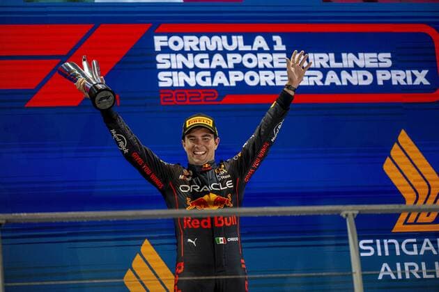 Singapore - 02-10-2022, Marina Bay, Sergio Perez at the Formula 1 Singapore Grand Prix, Formula 1 Singapore Grand Prix Sunday  x18616764x Copyright: