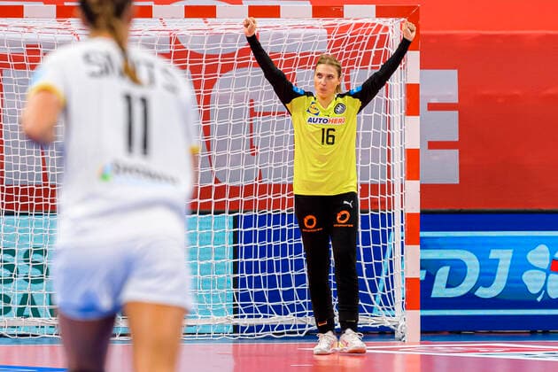 Handball, Frauen: Länderspiel Frankreich - Deutschland Torhueterin Isabell Roch (Deutschland) Nancy Palais des Sports Jean Weille Frankreich