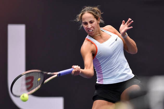 Madison Keys of USA in action during the women s tennis tournament WTA, Tennis Damen Agel Open 2022 match against Elena Rybakina of Kazakhstan in Ostrava, Czech Republic, October 3, 2022. (CTKxPhoto JaroslavxOzana) CTKPhotoP2022100307081  JAO 13