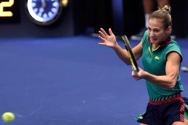 Bernarda Pera of USA in action during the women s tennis tournament WTA, Tennis Damen Agel Open 2022 match against Czech Petra Kvitova in Ostrava, Czech Republic, October 3, 2022. (CTKxPhoto JaroslavxOzana) CTKPhotoP2022100307818  JAO 22