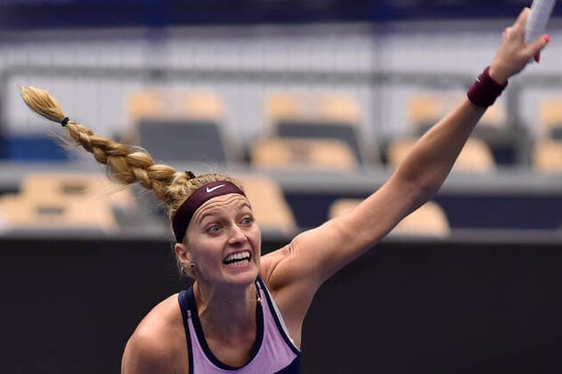 Czech Petra Kvitova in action during the women s tennis tournament WTA, Tennis Damen Agel Open 2022 match against Bernarda Pera of USA in Ostrava, Czech Republic, October 3, 2022. (CTKxPhoto JaroslavxOzana) CTKPhotoP2022100308405  JAO 27