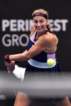 Czech Petra Kvitova in action during the women s tennis tournament WTA, Tennis Damen Agel Open 2022 match against Bernarda Pera of USA in Ostrava, Czech Republic, October 3, 2022. (CTKxPhoto JaroslavxOzana) CTKPhotoP2022100308432  JAO 30