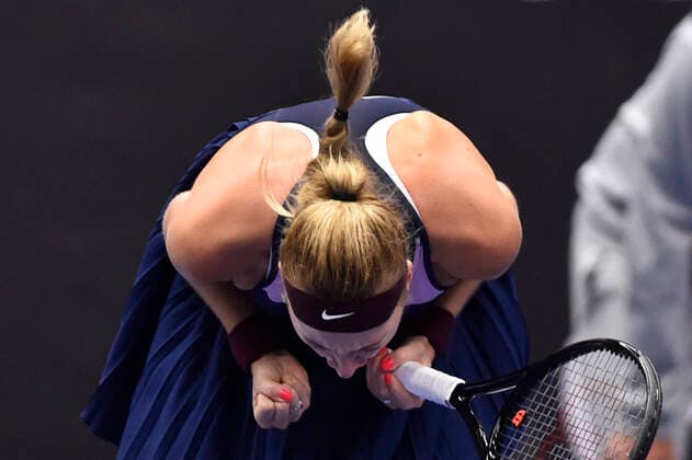Czech Petra Kvitova in action during the women s tennis tournament WTA, Tennis Damen Agel Open 2022 match against Bernarda Pera of USA in Ostrava, Czech Republic, October 3, 2022. (CTKxPhoto JaroslavxOzana) CTKPhotoP2022100308486  JAO 31