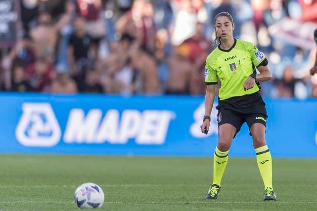 Maria Sole Ferrieri Caputi (Referee) during the Serie A match between match between Sassuolo 5-0 Salernitana at Mapei Stadium on October 2 , 2022 in Reggio Emilia, Italy. Noxthirdxpartyxsales  (200341613)