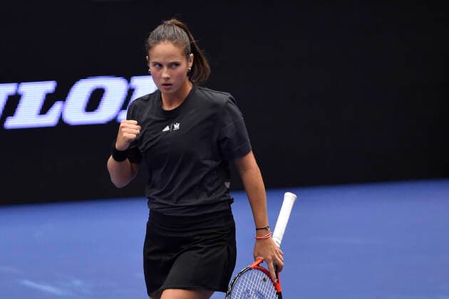 Darja Kasatkina of Russia in action during the WTA, Tennis Damen Agel Open 2022 women s tennis tournament match against Emma Raducanu of Britain in Ostrava, Czech Republic, October 4, 2022. (CTKxPhoto JaroslavxOzana) CTKPhotoP2022100407411  JAO 09